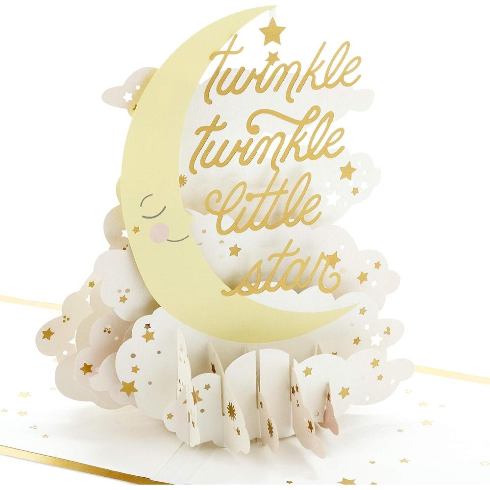 imageHallmark Signature Paper Wonder Pop Up Baby Shower Card for New Parents Twinkle Twinkle Welcome New Baby Congratulations Gender Reveal