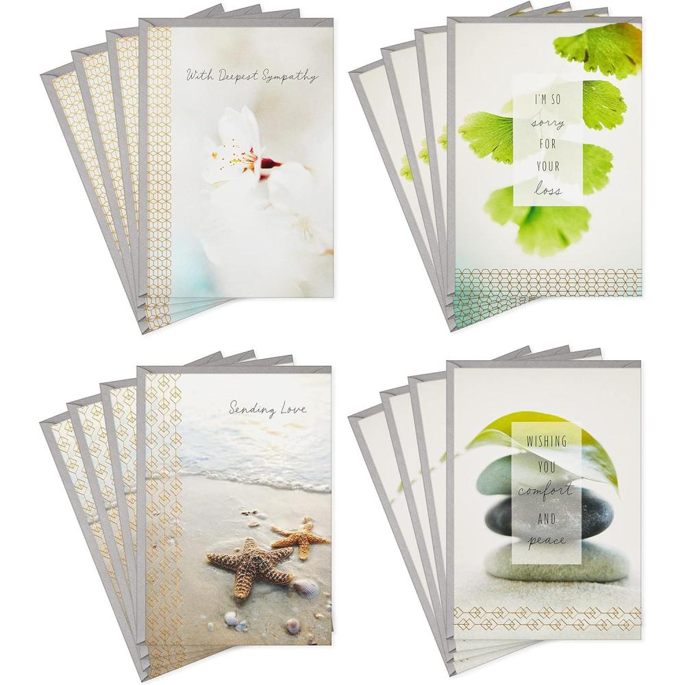 imageHallmark Sympathy Cards Assortment Nature 16 Assorted Thinking of You Cards with Envelopes