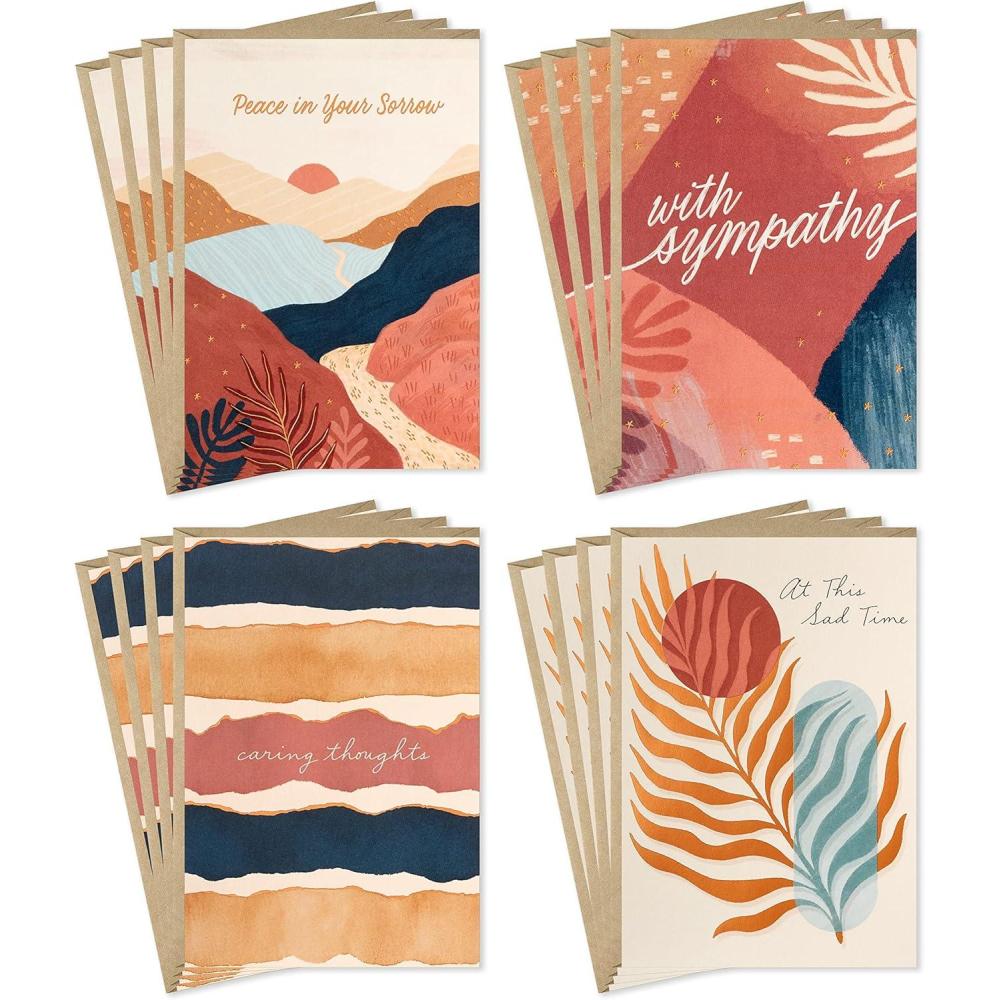 imageHallmark Sympathy Cards Assortment Painted Palms 16 Assorted Thinking of You Cards with Envelopes