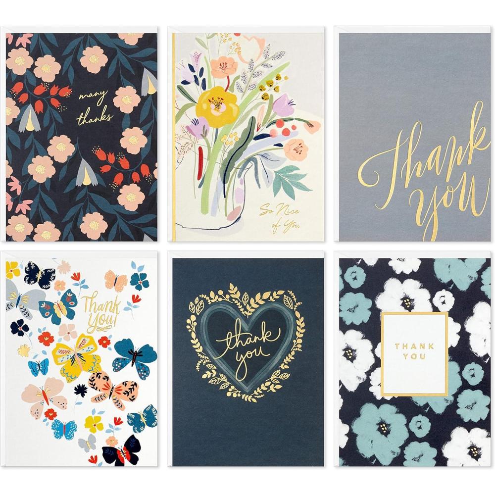 imageHallmark Thank You Cards Assortment Foil Hearts and Flowers 48 Thank You Notes and EnvelopesGreeting Card