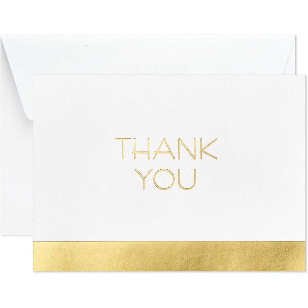 imageHallmark Thank You Cards Gold and White Bulk 40 Thank You Notes with Envelopes for Graduation Business Weddings All Occasion