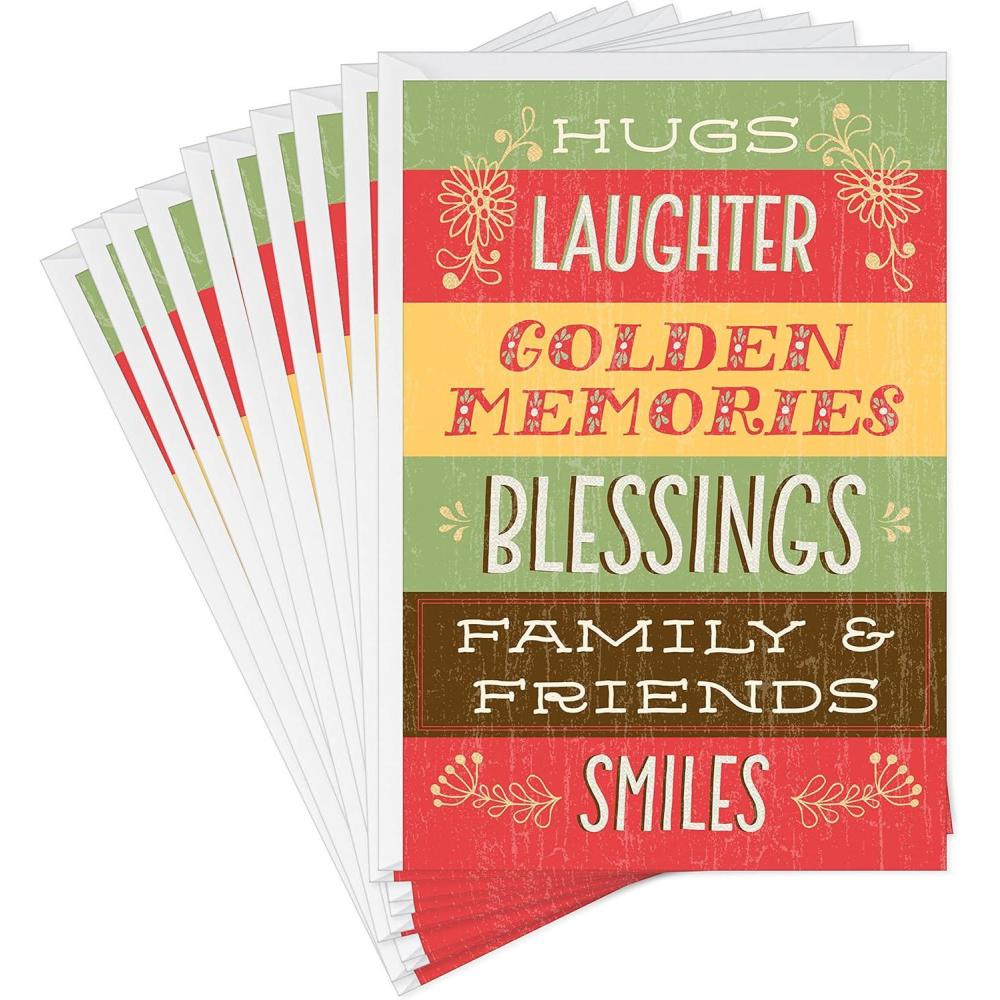 imageHallmark Thanksgiving Card Assortment 10 cards 10 envelopes Thankful 799THJ5115Thankful