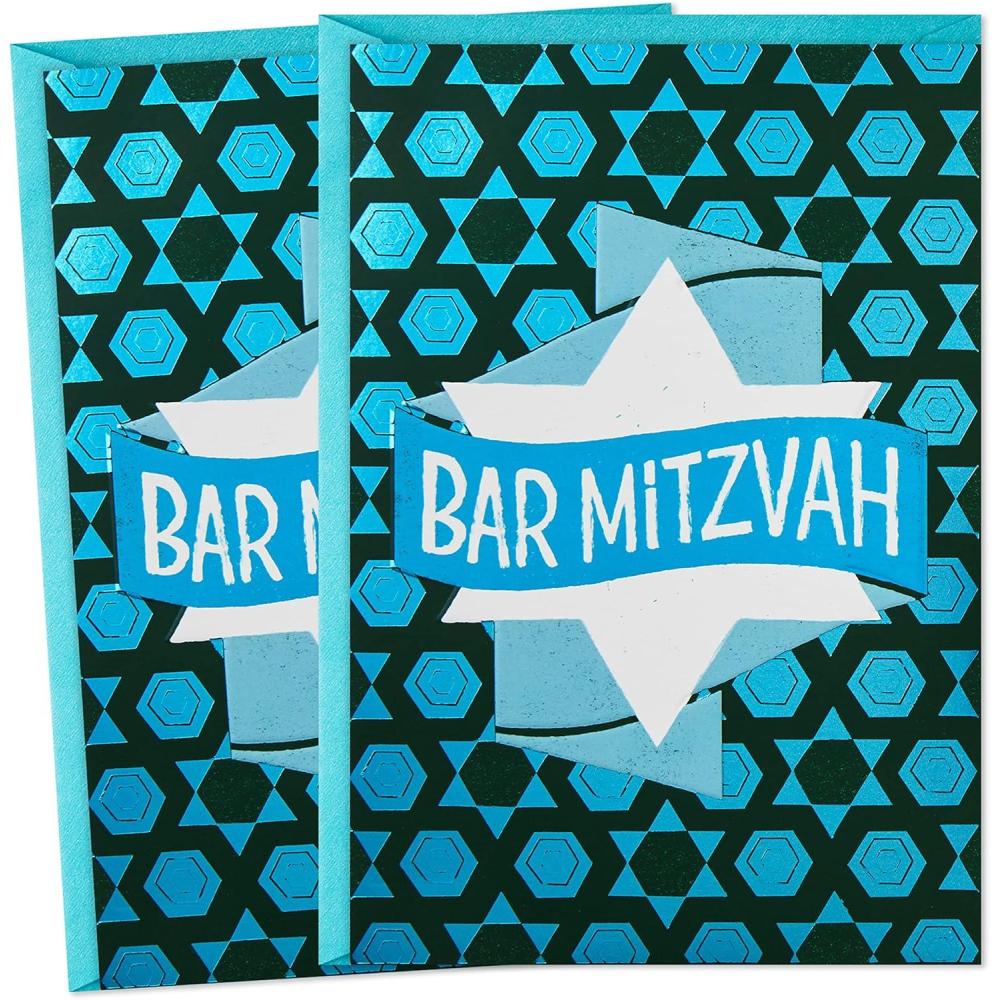 imageHallmark Tree of Life Pack of 2 Bar Mitzvah Cards Mazel TovMazel Tov  2 Cards with Envelopes