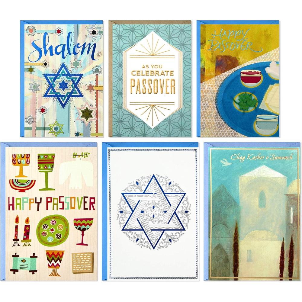 imageHallmark Tree of Life Passover Cards Assortment Happy Passover 6 Cards with EnvelopesHappy Passover