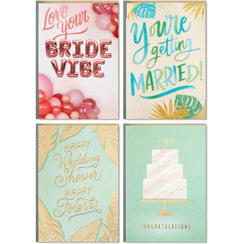 imageHallmark Wedding Cards Assortment 5 Cards with EnvelopesEngagement Congratulations  Bachelorette  Bridal Shower  Wedding