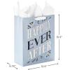 Hallmark 15″ Extra Large Gift Bag with Tissue Paper (“Two Hearts, One Love” Black and Gold) for Weddings, Anniversaries, Engagements, Valentine’s Day(Happily Ever After)