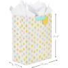 Hallmark 15″ Extra Large Gift Bags with Tissue Paper (2 Bags: Baby Animals, Yellow Gingham) for Baby Showers, 1st Birthdays, Gender Reveal Parties(3 Count (Pack of 1))