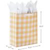 Hallmark 15″ Extra Large Gift Bags with Tissue Paper (2 Bags: Baby Animals, Yellow Gingham) for Baby Showers, 1st Birthdays, Gender Reveal Parties(X-Large (Pack of 2))