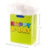 Hallmark 17″ Extra Large Birthday Gift Bags (3-Pack: Happy Birthday Pink, Blue, Pizza) for Kids, Grandchildren, Nieces, Nephews, Boys, Girls, Classmates(Birthday Boy  Monster Truck)
