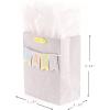 Hallmark 6″ Small Yellow Gift Bag with Tissue Paper – Hello Sunshine – For Baby Showers, Birthdays, Get Well or Any Occasion(Baby  Grey)