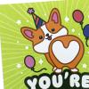 Hallmark Birthday Card for Kids (Monster Truck Sticker)(You’re Extra-Corgi-Nary)