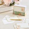 Hallmark Blank Cards Assortment with Organizer, Flowers (50 Flat Paneled Note Cards with Envelopes)(Blank Cards Assortment with Organizer)