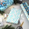 Hallmark Tree of Life Hanukkah Wrapping Paper with Cutlines on Reverse (3 Rolls: 120 Sq. Ft. Total) Blue and Gold Star of David, Menorahs, Candles, Dreidels(Set of 3 Rolls  120 Sq Ft Total)