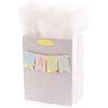 Hallmark 6″ Small Yellow Gift Bag with Tissue Paper – Hello Sunshine – For Baby Showers, Birthdays, Get Well or Any Occasion(Baby  Grey)