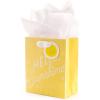 Hallmark 6″ Small Yellow Gift Bag with Tissue Paper – Hello Sunshine – For Baby Showers, Birthdays, Get Well or Any Occasion(Hello Sunshine)