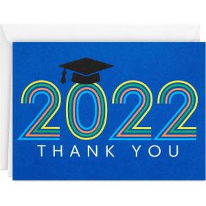 Hallmark Graduation Thank You Cards Bulk, Class of 2024, Retro Blue (40 Thank You Notes with Envelopes)(2022 – Retro Blue Thank You Notes)