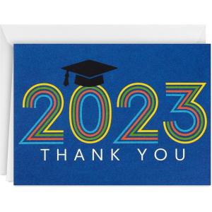 Hallmark Graduation Thank You Cards Bulk, Class of 2024, Retro Blue (40 Thank You Notes with Envelopes)(2023 – Retro Blue Thank You Notes)