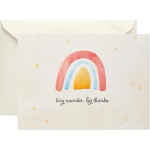 Hallmark Pack of Baby Shower Thank You Cards, Watercolor Rainbow (40 Cards and Envelopes)