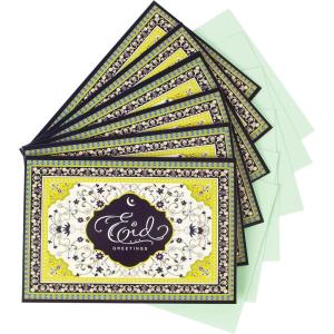 Hallmark Pack of Eid al-Fitr or Eid Al-Adha Cards, Eid Greetings (6 Cards with Envelopes)