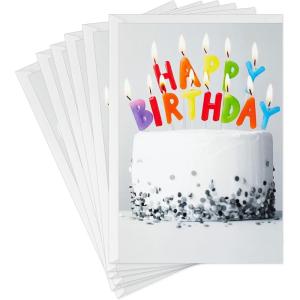 Hallmark Pack of Funny Birthday Cards, Excited Cat (6 Birthday Cards with Envelopes)(Happy Birthday Candles)
