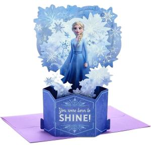 Hallmark Paper Wonder Disney Princess Frozen Pop Up Birthday Card (Born to Shine)