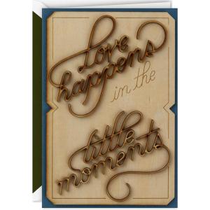 Hallmark Romantic Valentine’s Day Card (You Amaze Me) for Anniversary, Romantic Birthday, Everyday Love, Sweetest Day(Little Moments  Wood Lettering)