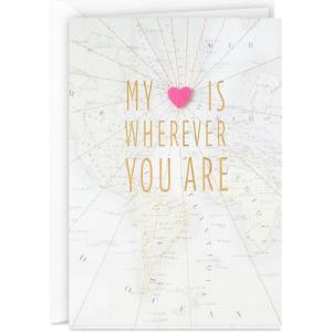Hallmark Signature Love Card (My Heart is Wherever You Are) for Husband, Wife, Boyfriend, Girlfriend, Spouse(My Heart is Wherever You Are)