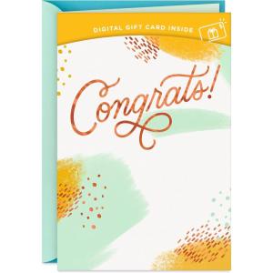 Hallmark Thank You Gift Card Greeting Card (So Grateful) Add a Digital Gift Card for Teachers, Coworkers, Nurses(Congratulations)