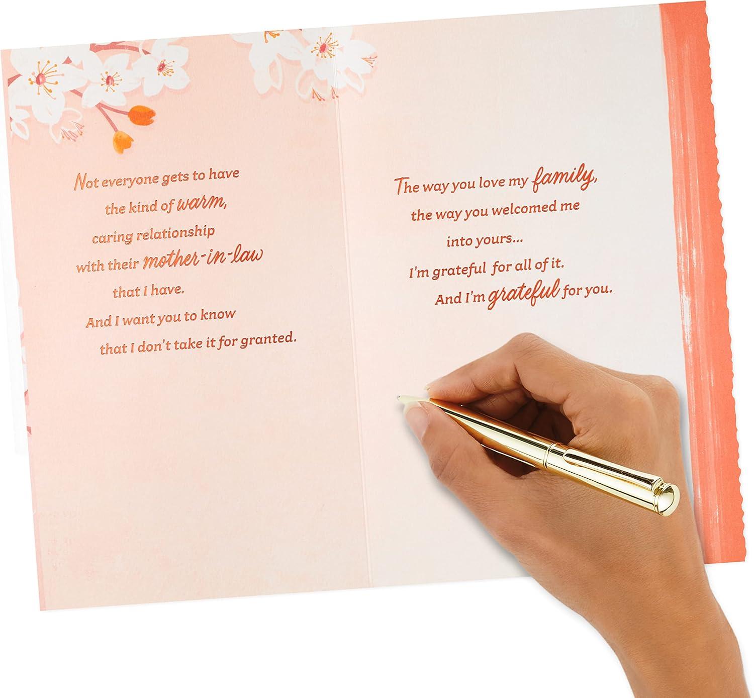 imageHallmark Card for Grandma Aunt Friend Mother in Law Step Mom Bonus Mom Like a Mom for Birthday Thinking of You Congrats or Any OccasionHGrateful for You