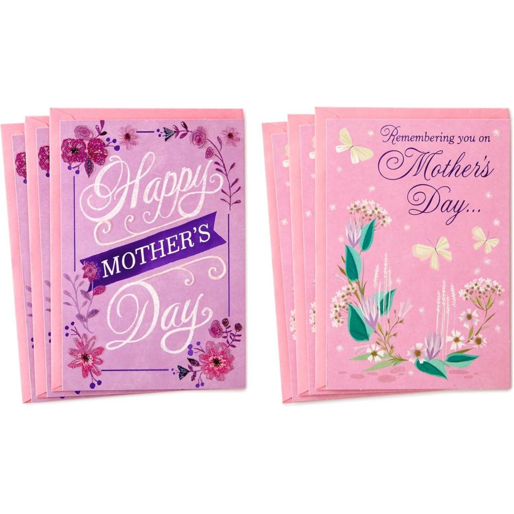 imageHallmark Mothers Day Card Assortment Remembering You on Mothers Day 6 Cards with EnvelopesMothers Day  6 Cards With Envelopes