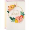 Hallmark Signature Mother’s Day Card (Removable Floral Wreath) for Friendship, Birthday, Valentine’s Day(Pink and Peach)