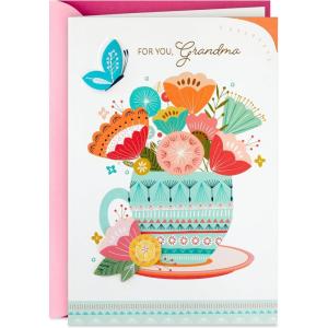 Hallmark Mothers Day Card for Grandma (Teacup with Flowers)(For Grandma  Teacup with Flowers)