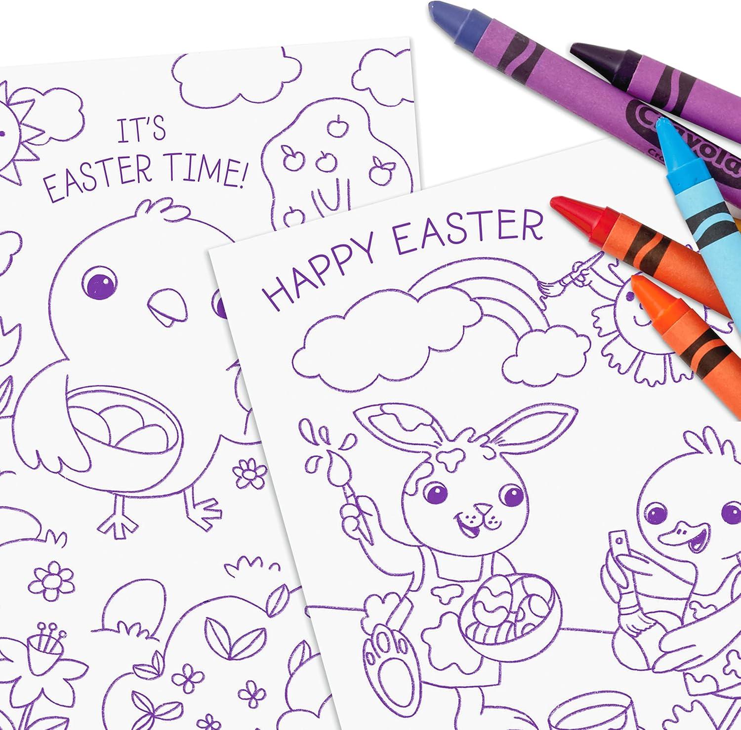 imageHallmark Easter Cards Assortment for Kids 6 Coloring Cards with Envelopes Chick Bunny Duck6 Coloring Cards with Envelopes