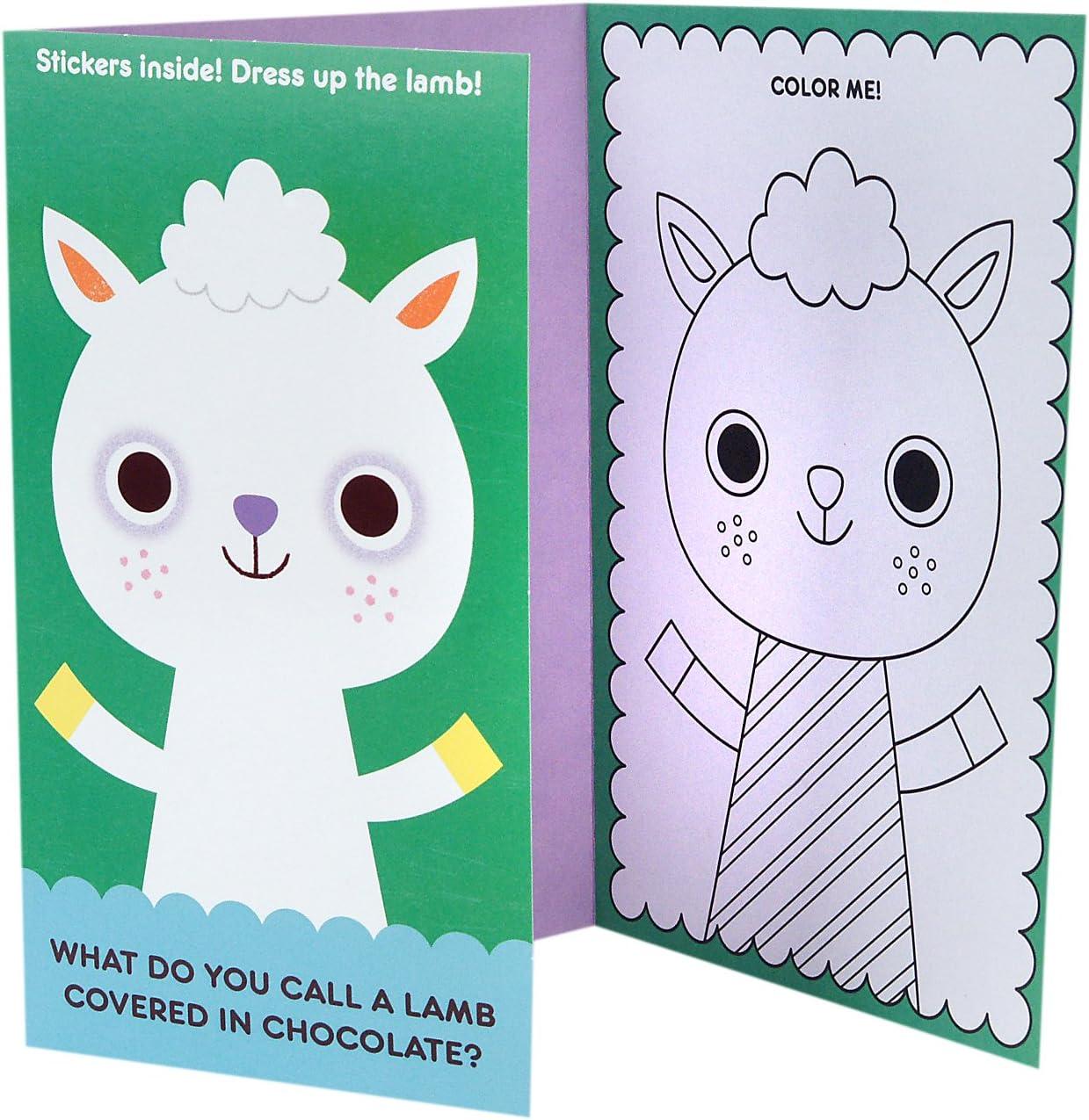 imageHallmark Easter Cards Assortment for Kids 6 Coloring Cards with Envelopes Chick Bunny DuckLamb  1 Coloring Card with Envelope
