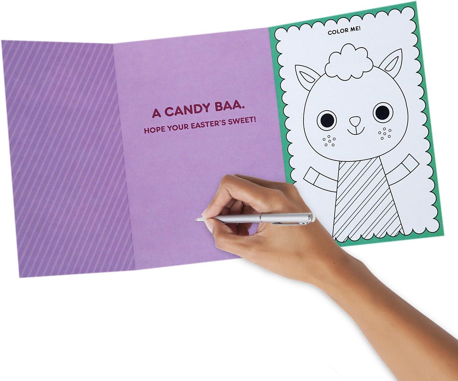 imageHallmark Easter Cards Assortment for Kids 6 Coloring Cards with Envelopes Chick Bunny DuckLamb  1 Coloring Card with Envelope