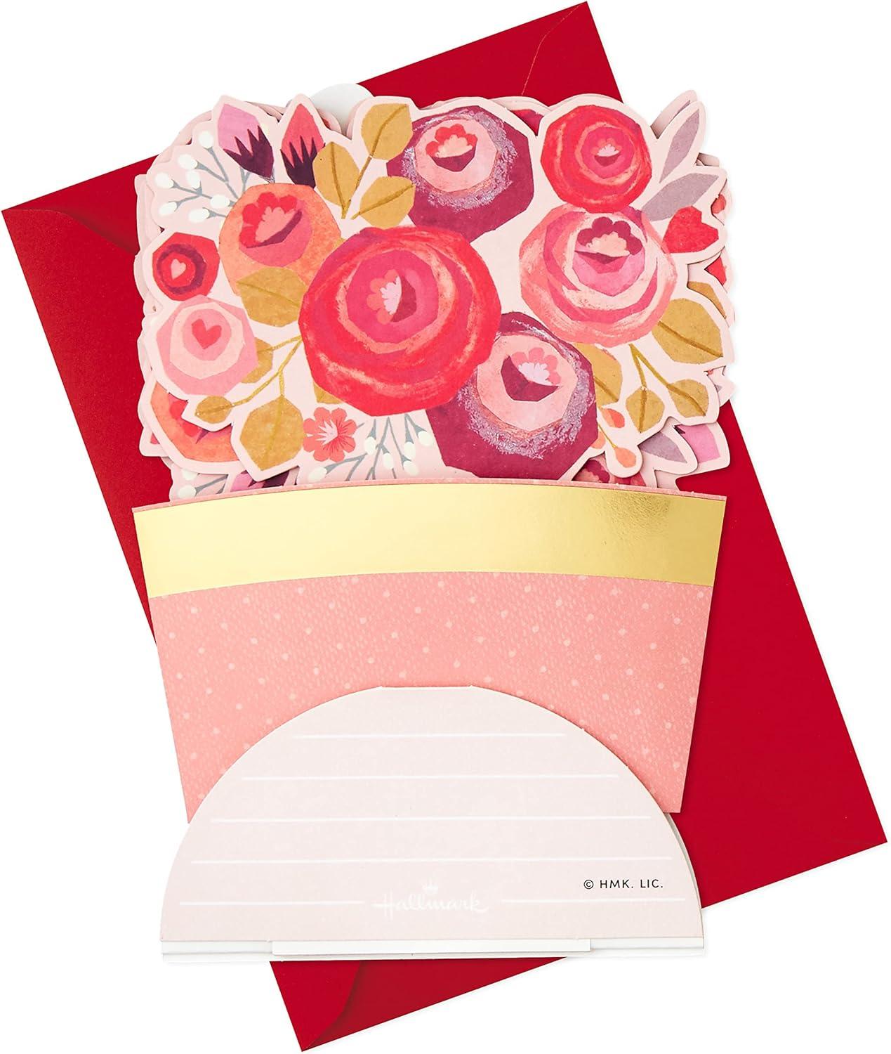 imageHallmark Paper Wonder Pop Up Valentines Day Card LattLove You Bouquet