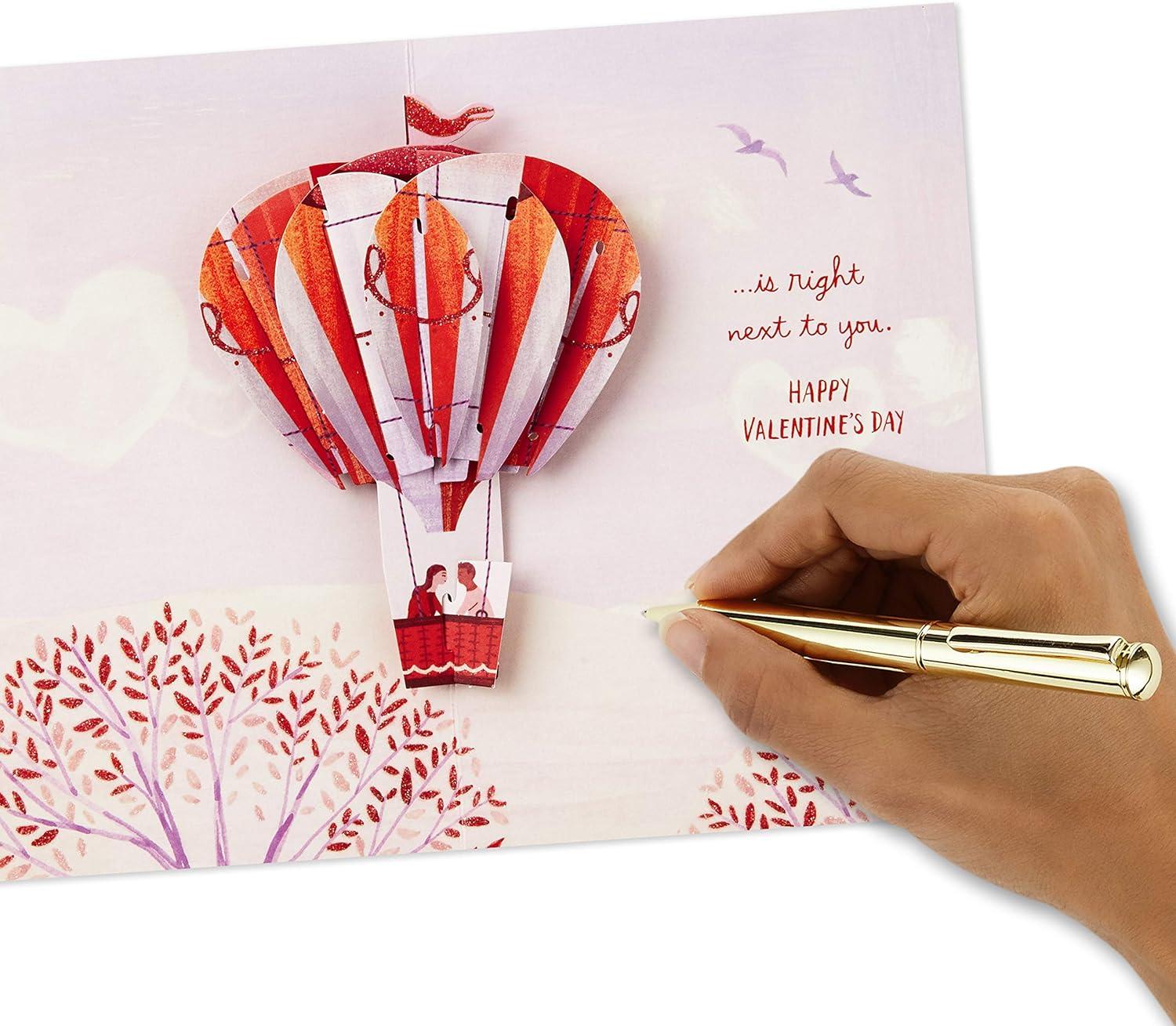imageHallmark Paper Wonder Valentines Day Pop Up Card for Significant Other Hot Air Balloon Valentine