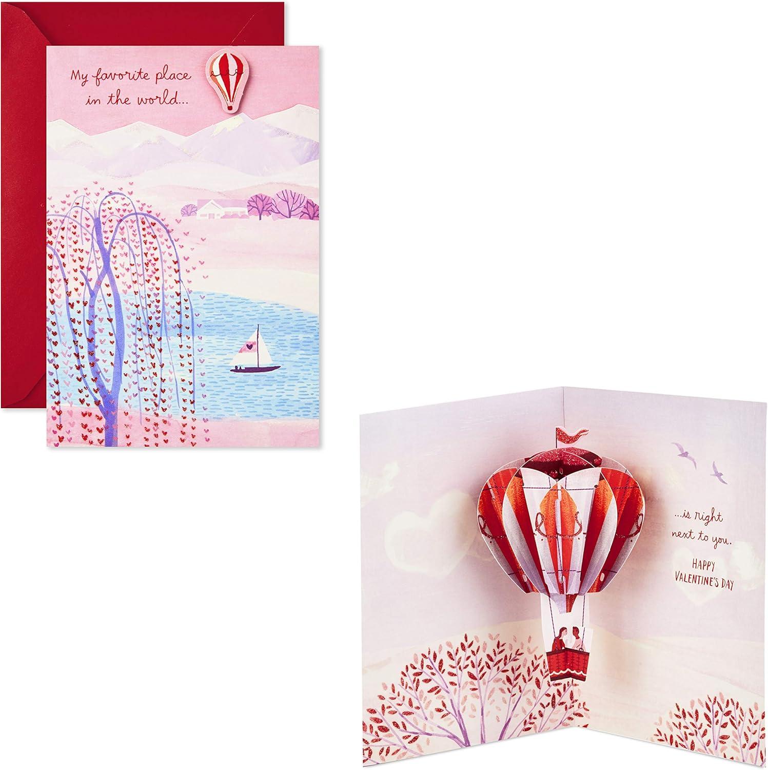 imageHallmark Paper Wonder Valentines Day Pop Up Card for Significant Other Hot Air Balloon Valentine