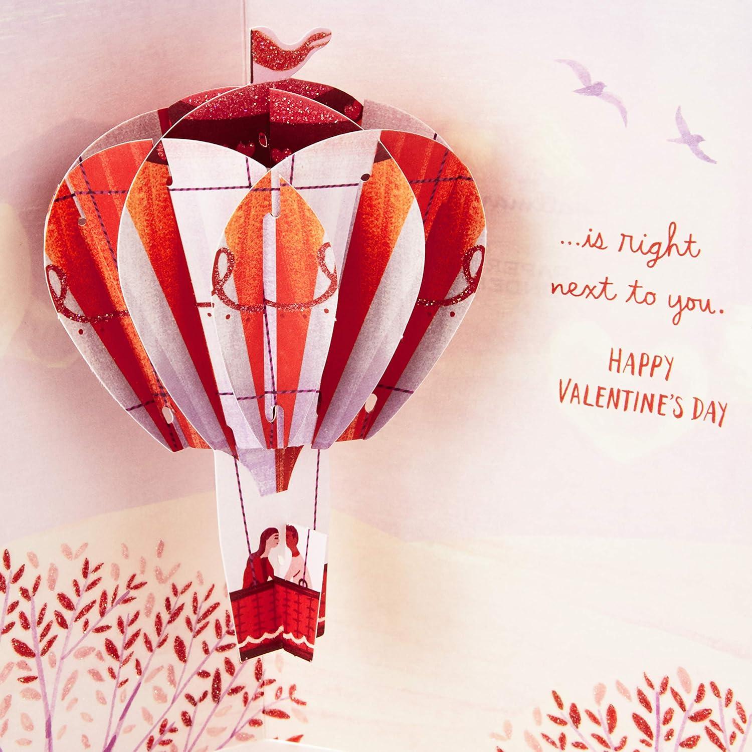 imageHallmark Paper Wonder Valentines Day Pop Up Card for Significant Other Hot Air Balloon Valentine