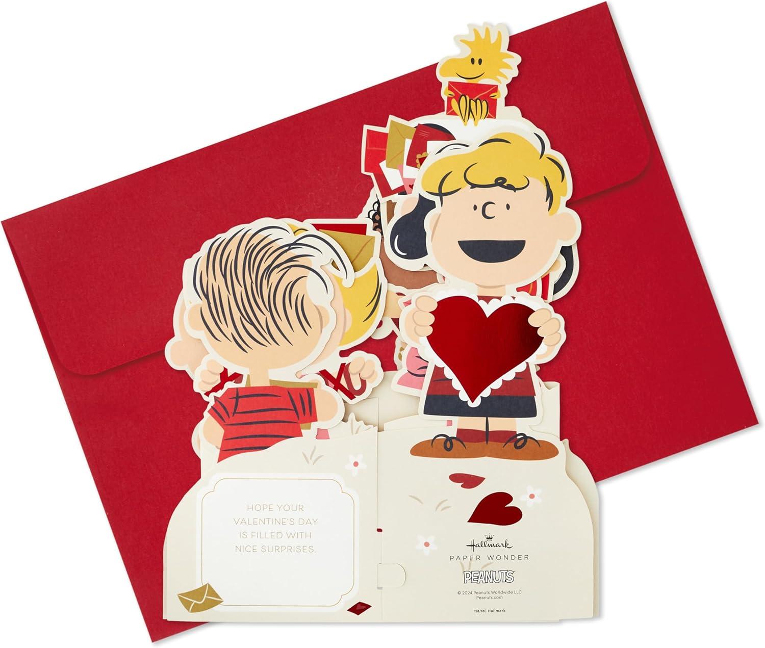 imageHallmark Peanuts Jumbo Valentines Day Pop Up Card Snoopy at Mailbox for Kids Teachers CoworkersJumbo Pop Up  Valentine Snoopy at Maibox