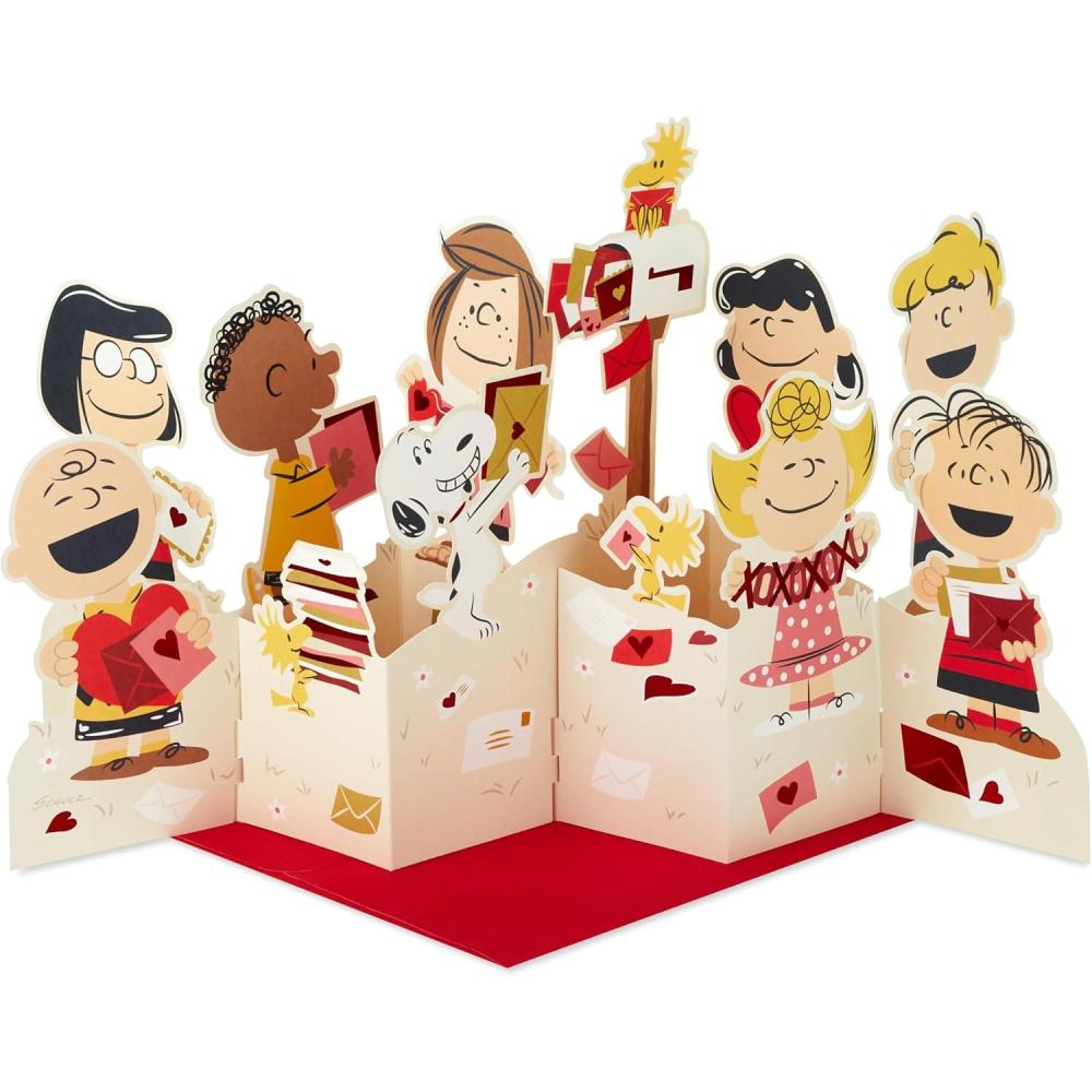 imageHallmark Peanuts Jumbo Valentines Day Pop Up Card Snoopy at Mailbox for Kids Teachers CoworkersJumbo Pop Up  Valentine Snoopy at Maibox