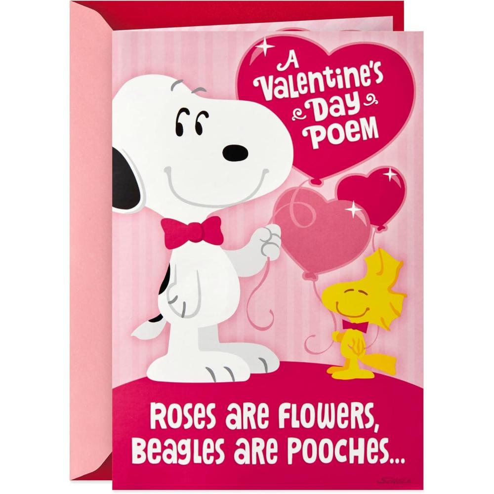 imageHallmark Peanuts Valentines Day Sound Card for Kids Snoopy Hug 699VCG3007Snoopy Hug