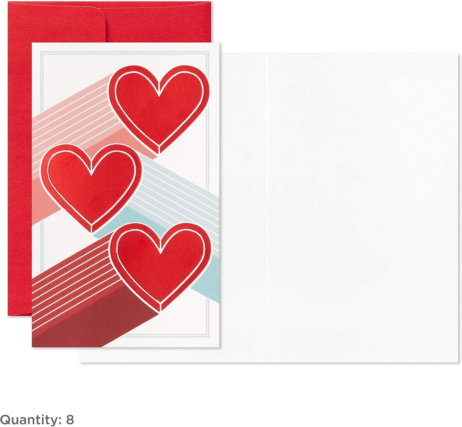 imageHallmark Mini Valentines Day Cards Assortment 18 Cards with Envelopes Foil Hearts Galentines Day Cards PackXOXO Heart Folded Mini Valentines