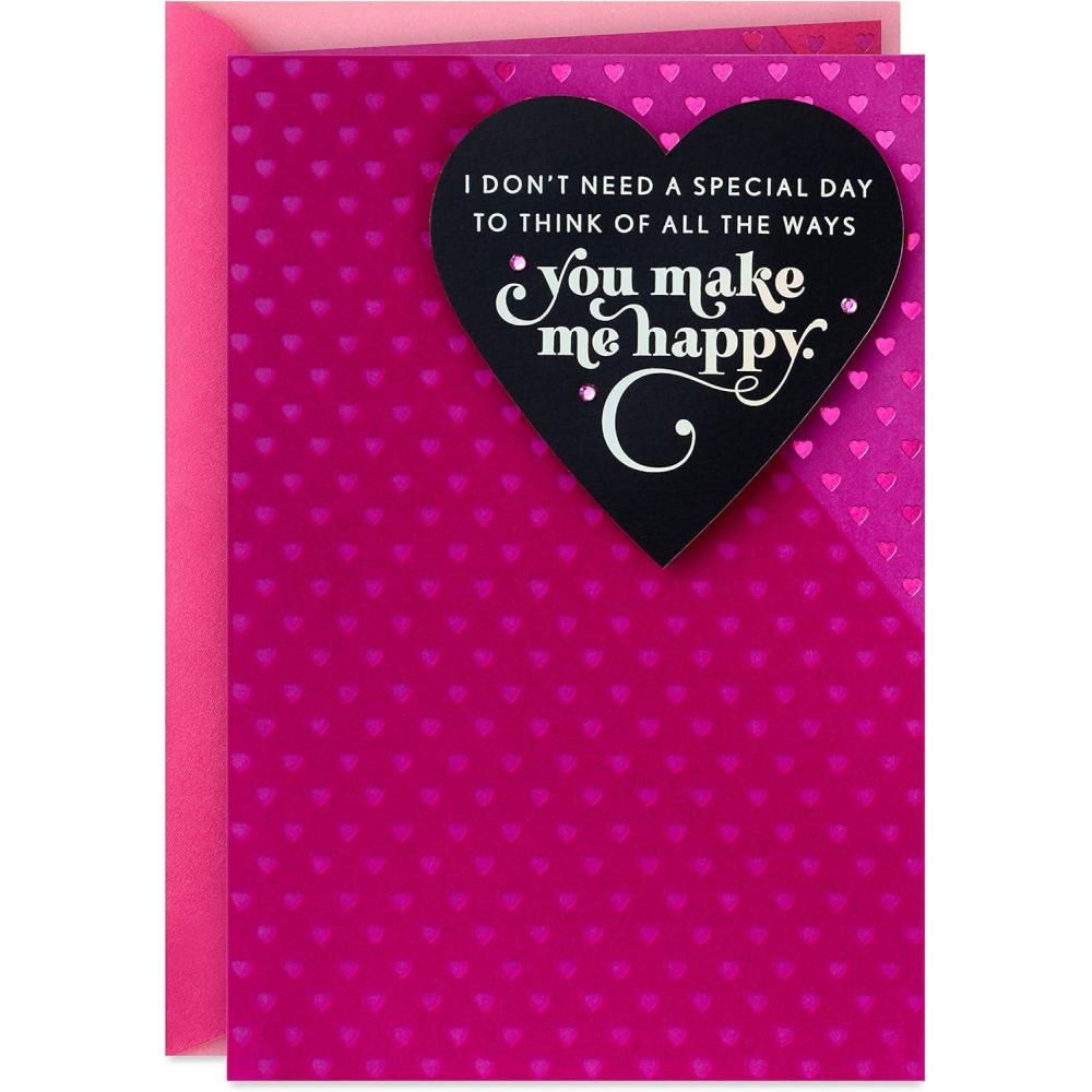 imageHallmark Valentines Day Card for Husband Wife Boyfriend Girlfriend All the Ways You Make Me HappyEvery Minute  Every Moment
