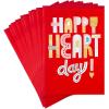 Hallmark Pack of Valentines Day Cards or Galentines Day Cards, Happy Heart Day (10 Valentine’s Day Cards with Envelopes) (5VFE6119)(Bold Happy Heart Day  10 Cards with Envelopes)