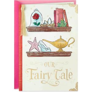 Hallmark Disney Valentines Day Card for Husband, Wife, Boyfriend, Girlfriend (Our Fairy Tale) Anniversary Card, Love Card