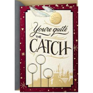 Hallmark Harry Potter Valentine’s Day Card for Significant Other (Golden Snitch),659VFE2019(Harry Potter Golden Snitch)