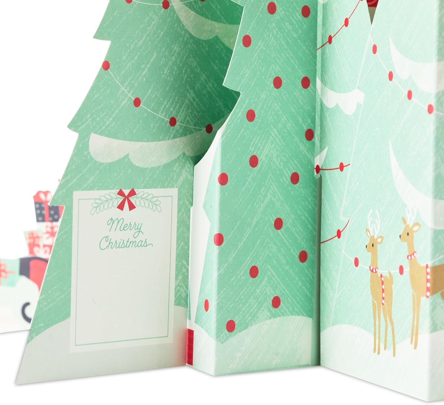 imageHallmark Paper Wonder Big PopUp Christmas Card Santas Workshop Accordion FoldOut Table Decoration