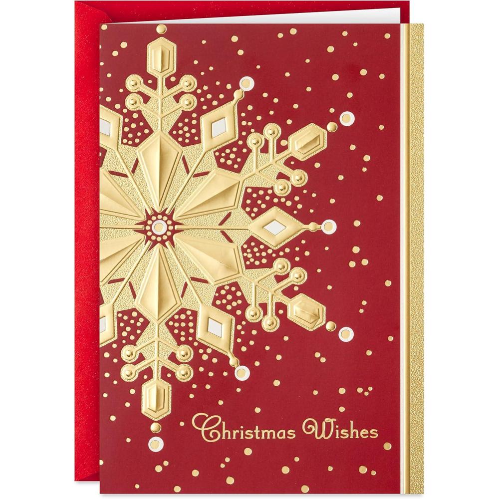 imageHallmark Boxed Holiday Cards Red and Gold Snowflake 40 Cards with EnvelopesGreeting Card