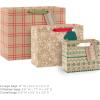 Hallmark Assorted Christmas Gift Bags, Recyclable Kraft Brown with Snowflake, Plaid and Trees (8 Bags: 3 Small 6″, 3 Medium 9″, 2 Large 13″) for Holiday Parties, Hanukkah, Winter Weddings(Kraft Plaid  Snowflakes  Mittens)